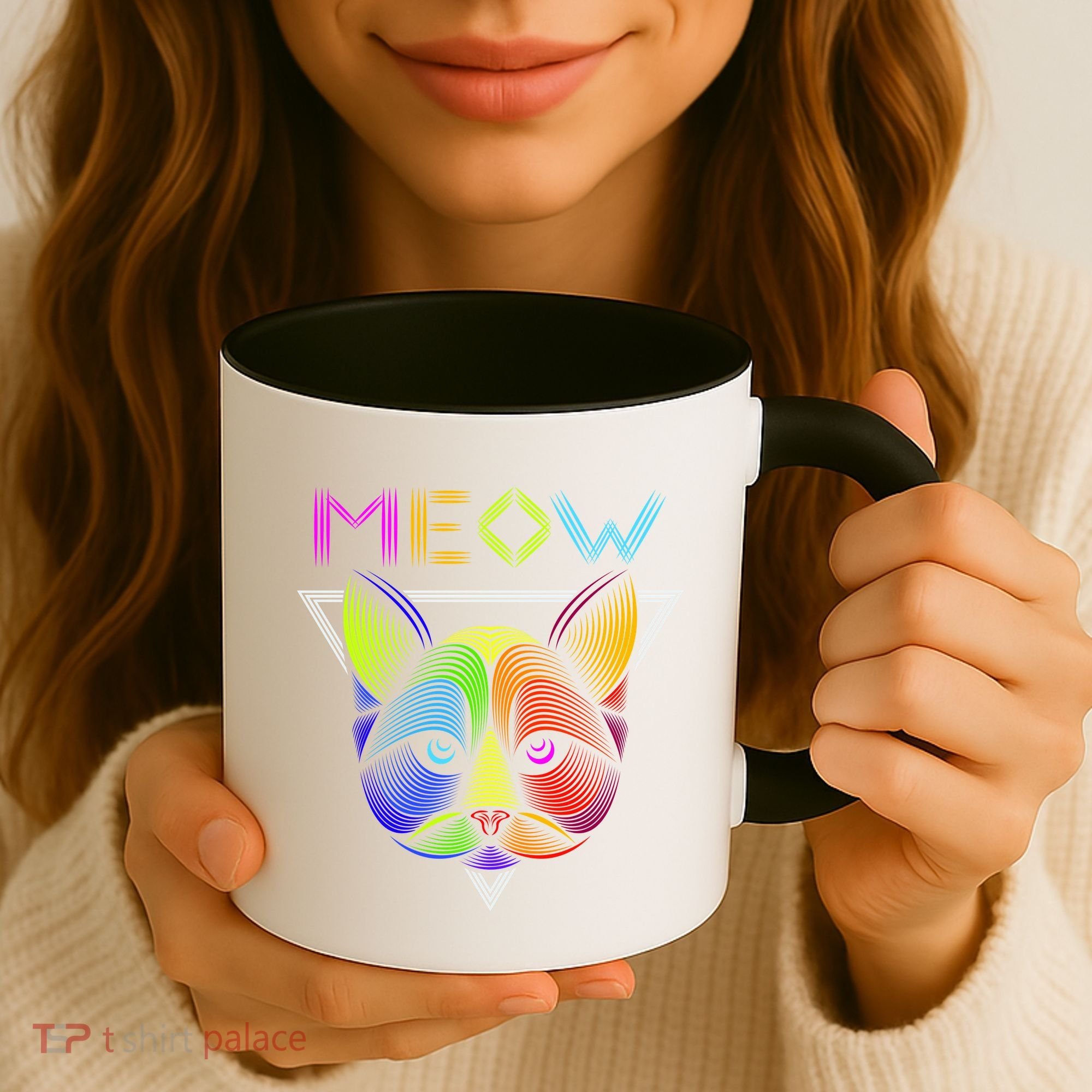 Meow Cat Neon Coffee Mug