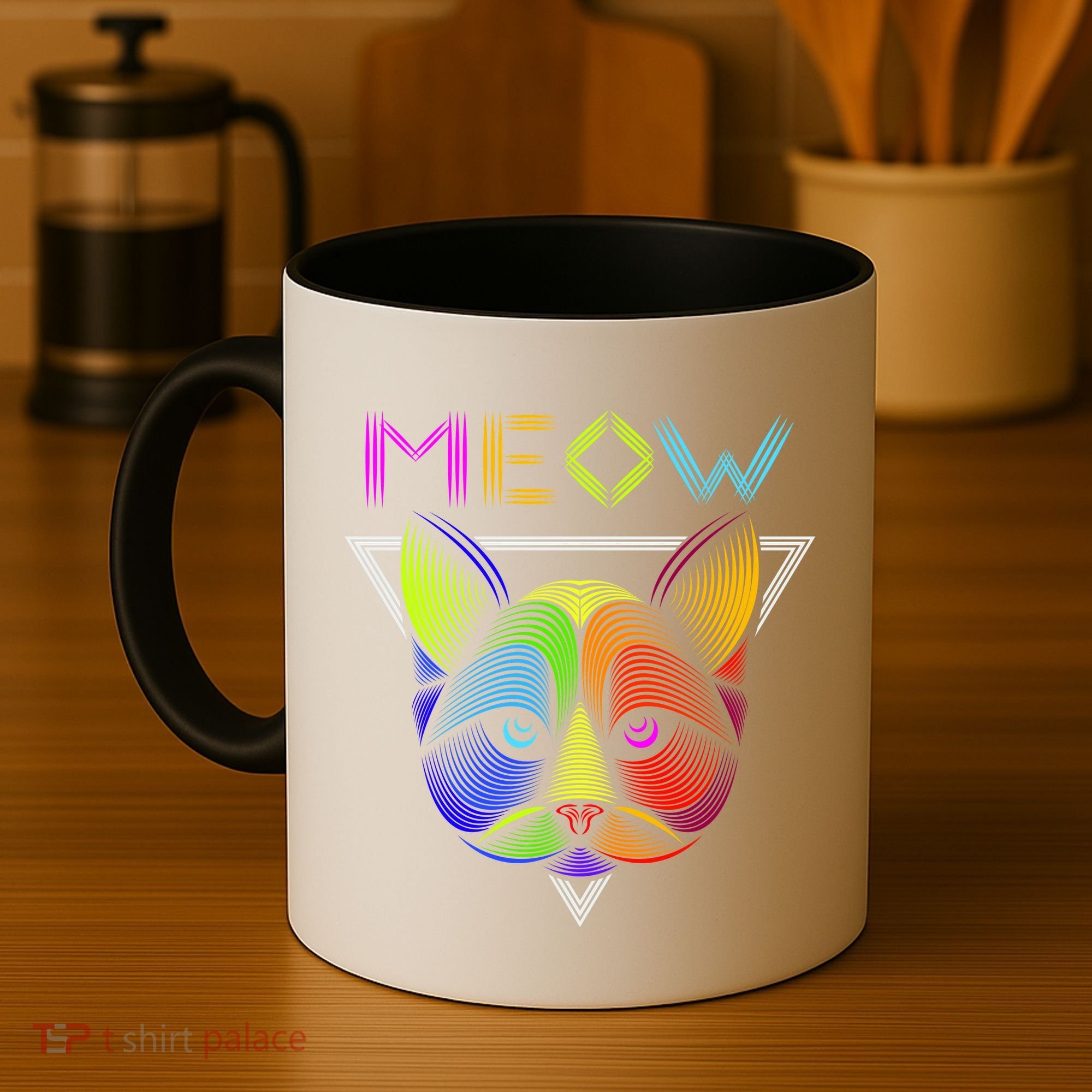 Meow Cat Neon Coffee Mug