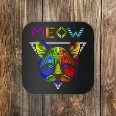 Meow Cat Neon Coaster