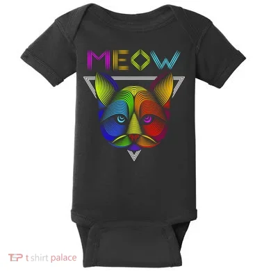 Meow Cat Neon Baby Bodysuit