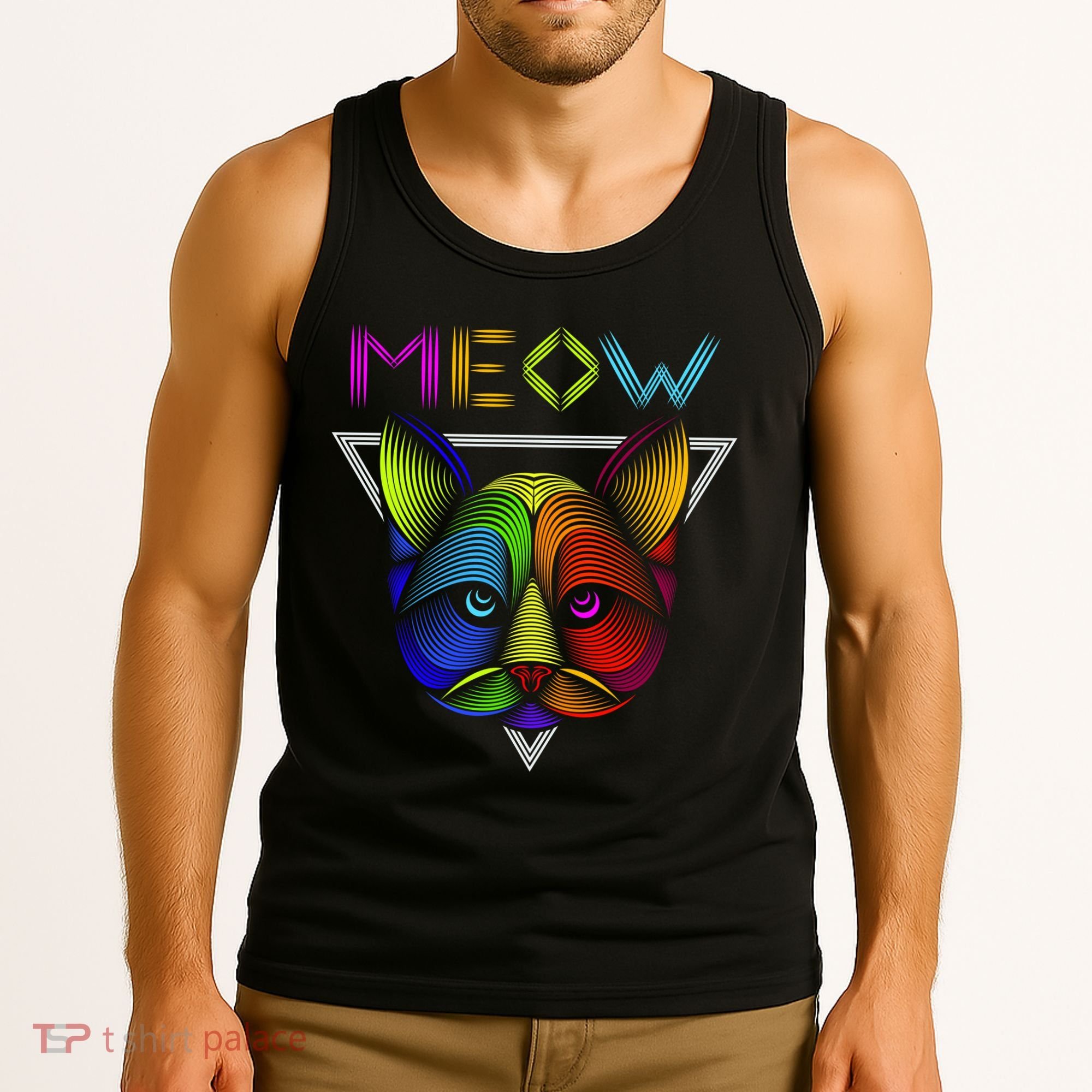 Meow Cat Neon Tank Top