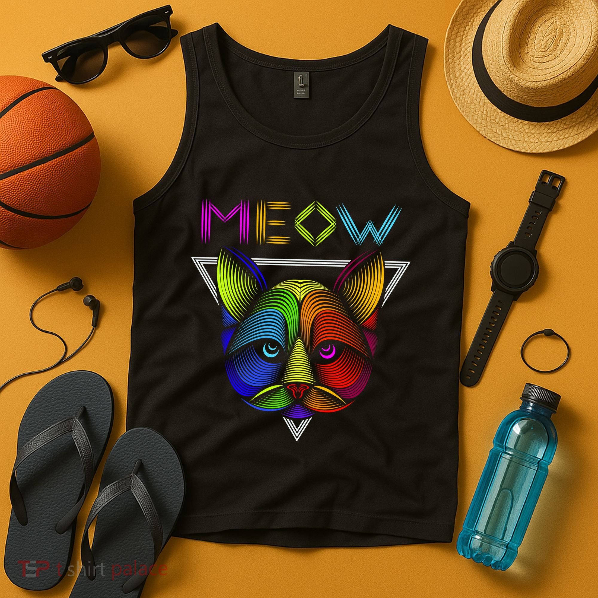 Meow Cat Neon Tank Top