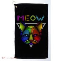Meow Cat Neon Golf Towel thumb 0