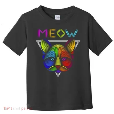 Meow Cat Neon Toddler T-Shirt