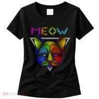 Meow Cat Neon Women's T-Shirt thumb 0