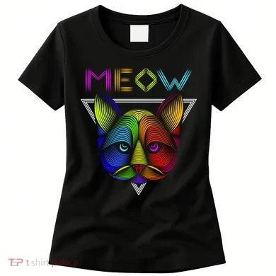 Meow Cat Neon Women's T-Shirt