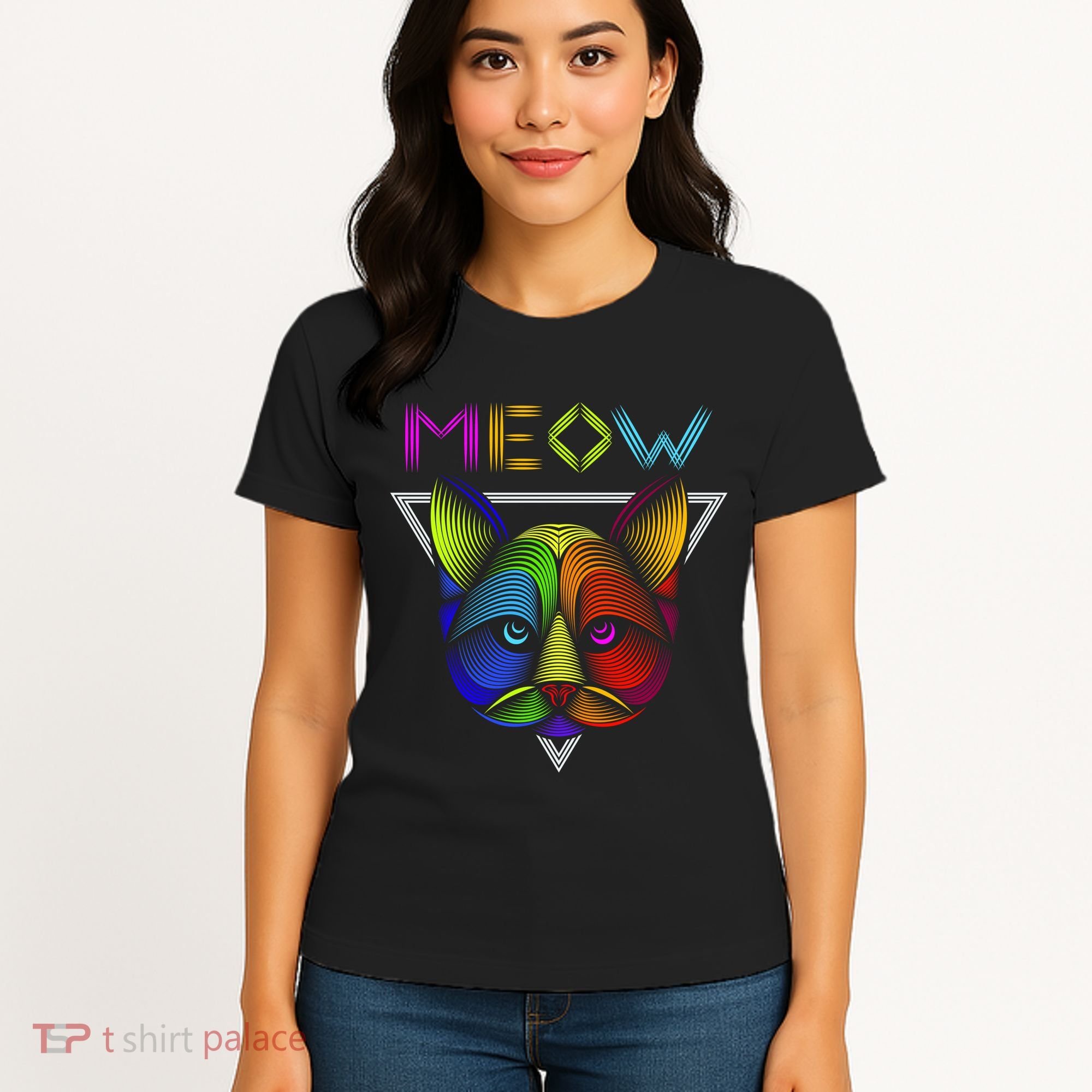 Meow Cat Neon Women's T-Shirt