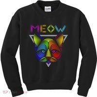 Meow Cat Neon Kids Sweatshirt thumb 0
