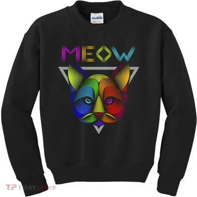 Meow Cat Neon Kids Sweatshirt