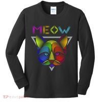 Meow Cat Neon Kids Long Sleeve Shirt thumb 0