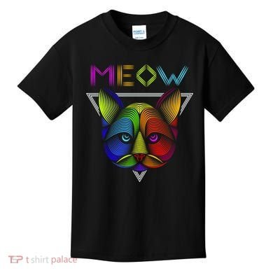 Meow Cat Neon Kids T-Shirt
