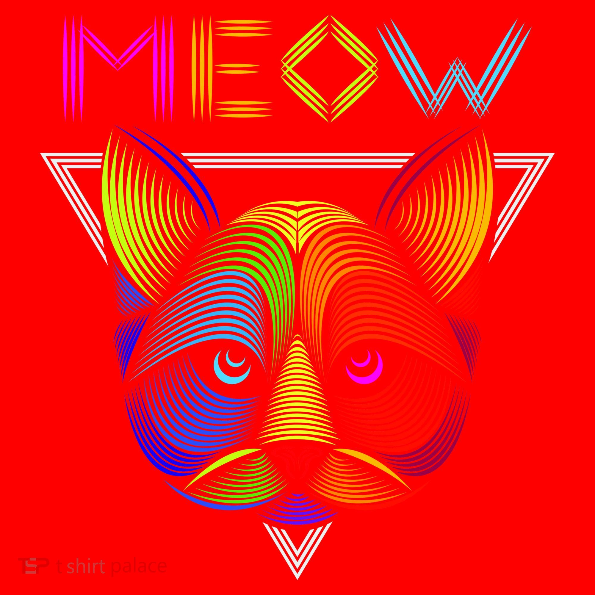 Meow Cat Neon Santa Hat