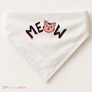 Meow Kitten Face USA-Made Doggie Bandana