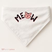 Meow Kitten Face USA-Made Doggie Bandana thumb 0