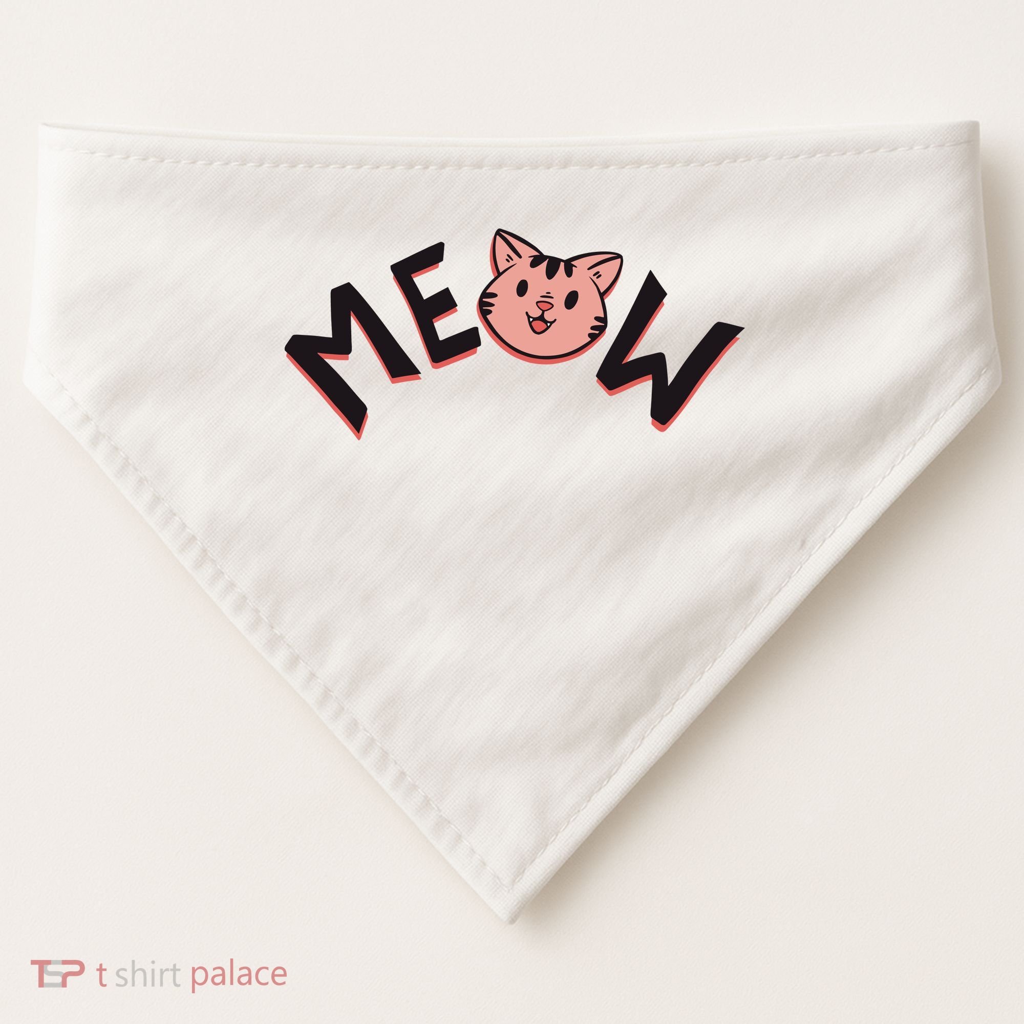 Meow Kitten Face USA-Made Doggie Bandana