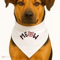 Meow Kitten Face USA-Made Doggie Bandana thumb 1