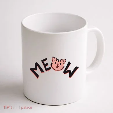 Meow Kitten Face Coffee Mug back