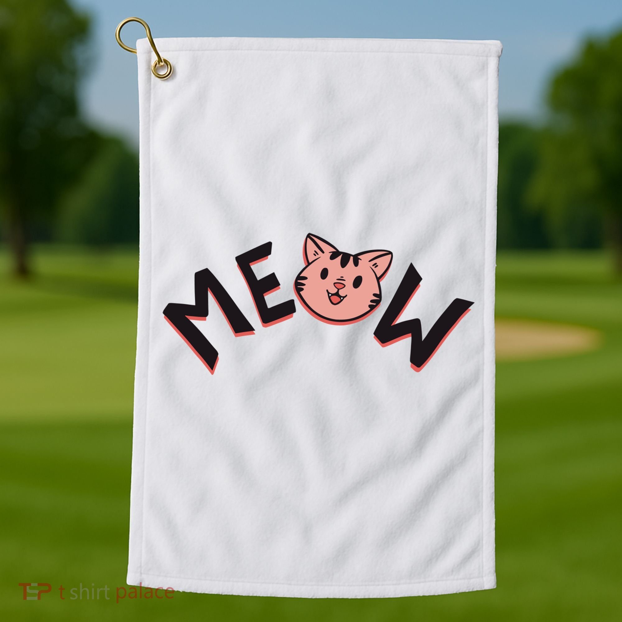 Meow Kitten Face Golf Towel