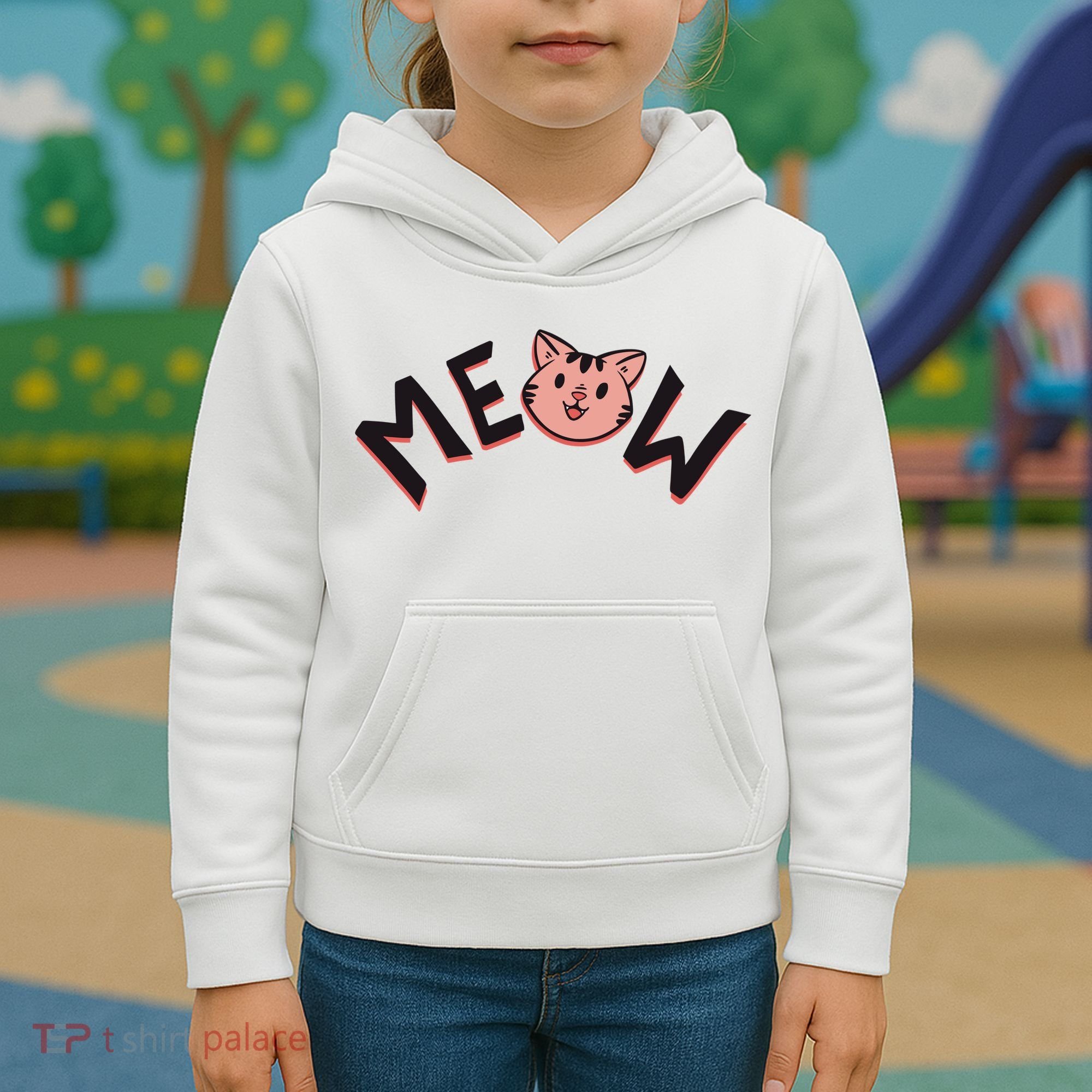 Meow Kitten Face Kids Hoodie