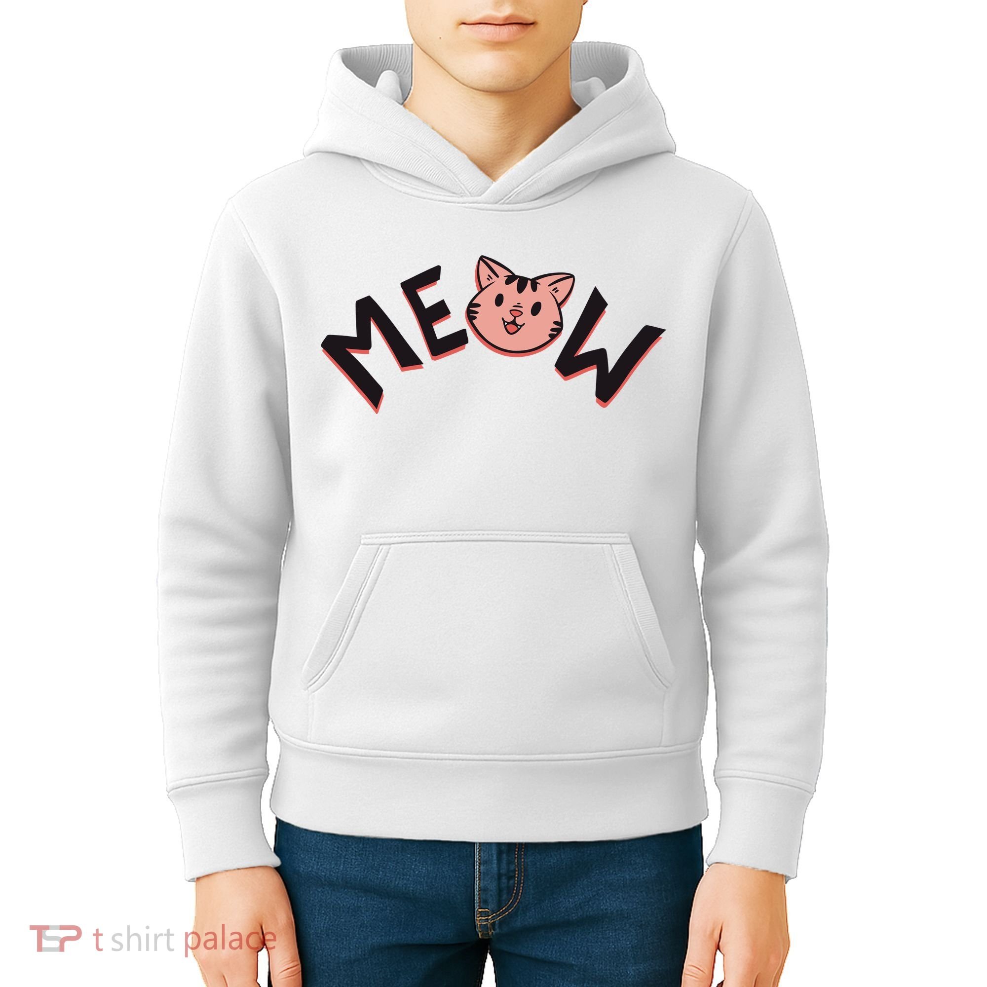 Meow Kitten Face Kids Hoodie