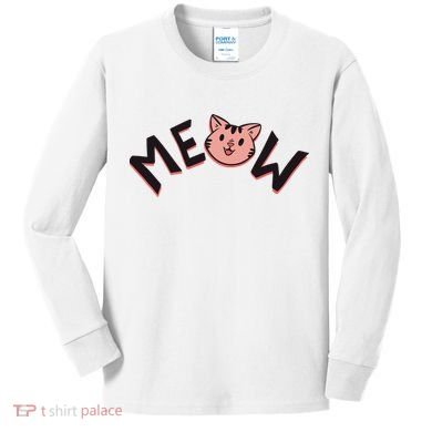 Meow Kitten Face Kids Long Sleeve Shirt