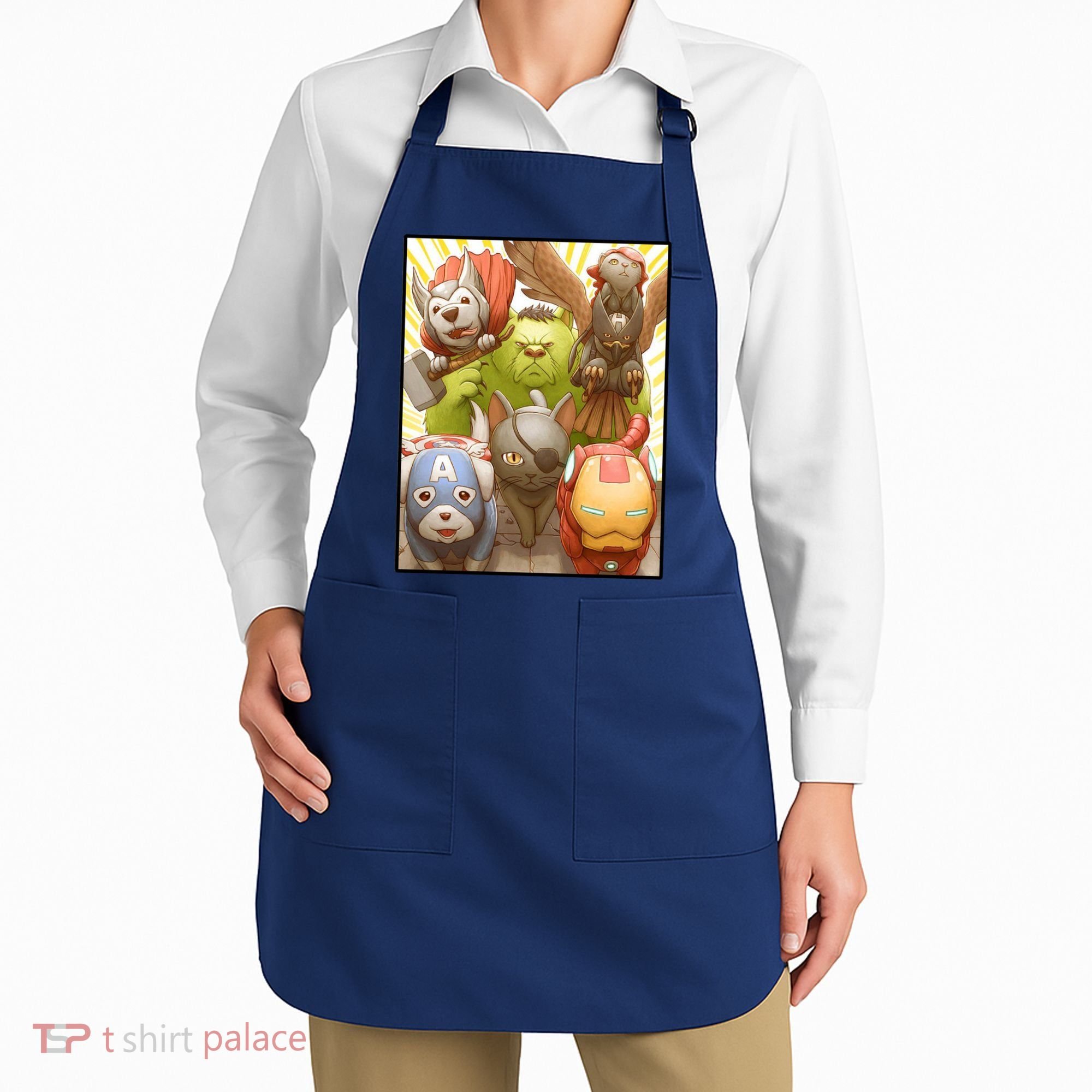 Meow Superhero Cats Comic Movie Spoof Apron