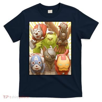 Meow Superhero Cats Comic Movie Spoof T-Shirt