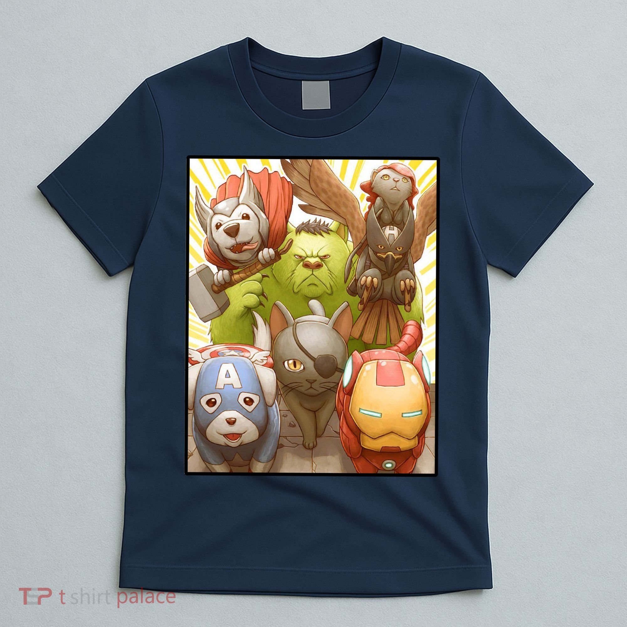 Meow Superhero Cats Comic Movie Spoof T-Shirt