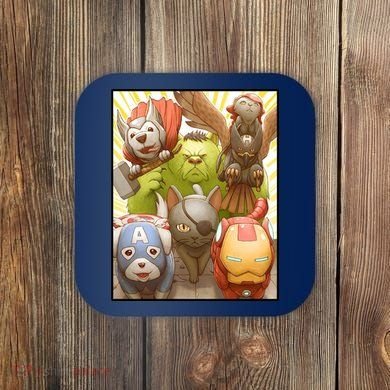 Meow Superhero Cats Comic Movie Spoof Coaster