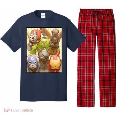 Meow Superhero Cats Comic Movie Spoof Pajama Set