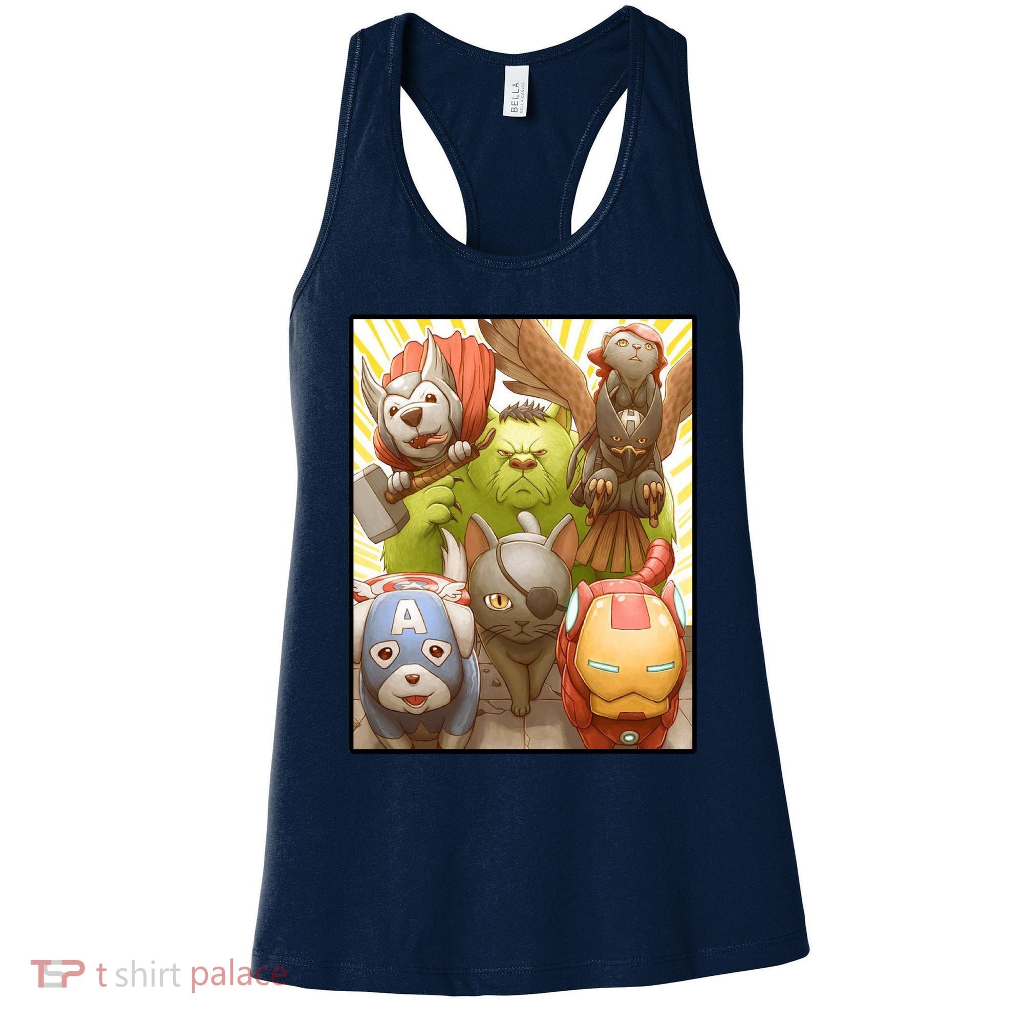 Meow Superhero Cats Comic Movie Spoof Women's Tank Top