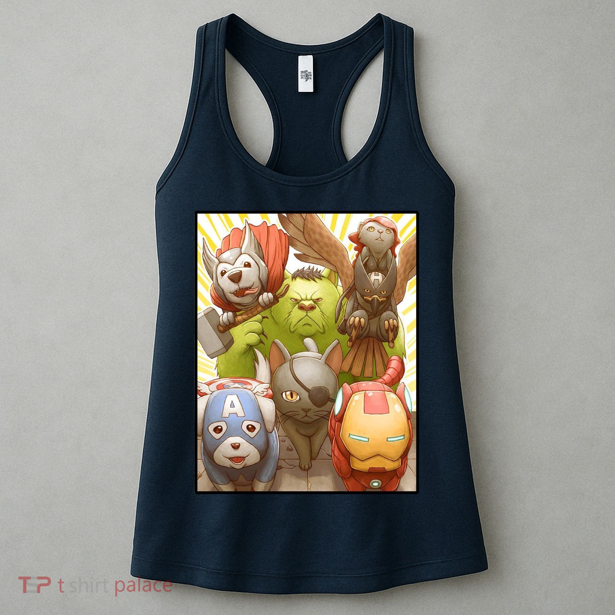 Meow Superhero Cats Comic Movie Spoof Women's Tank Top