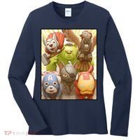 Meow Superhero Cats Comic Movie Spoof Women's Long Sleeve Shirt thumb 0