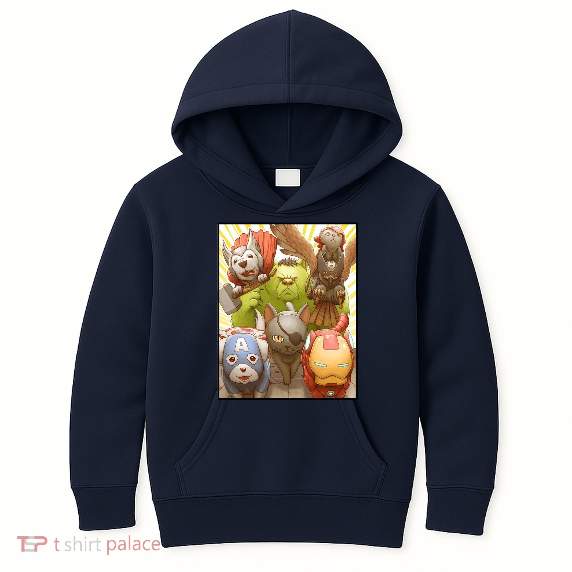 Meow Superhero Cats Comic Movie Spoof Kids Hoodie