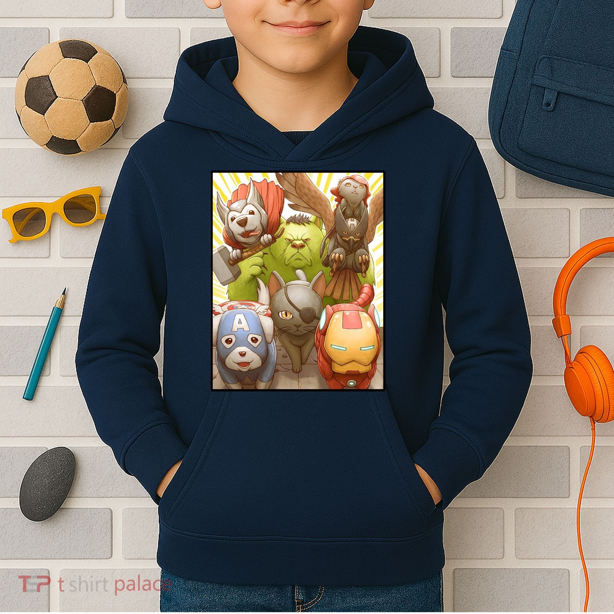 Meow Superhero Cats Comic Movie Spoof Kids Hoodie