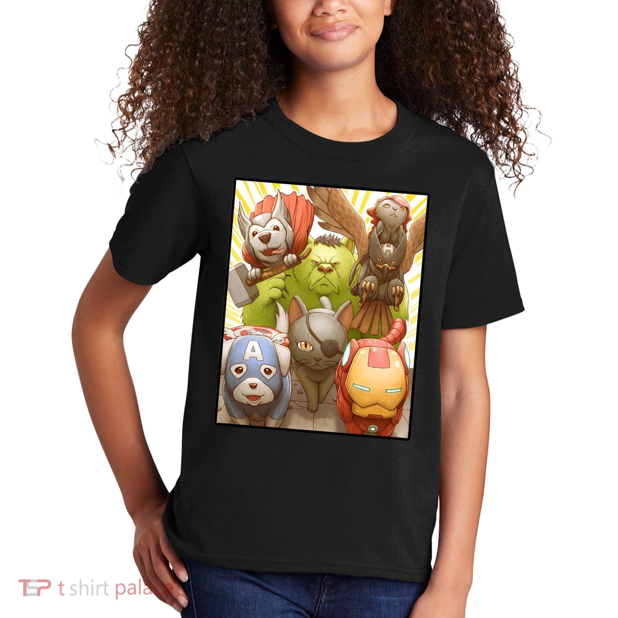 Meow Superhero Cats Comic Movie Spoof Kids T-Shirt