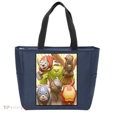 Meow Superhero Cats Comic Movie Spoof Tote Bag