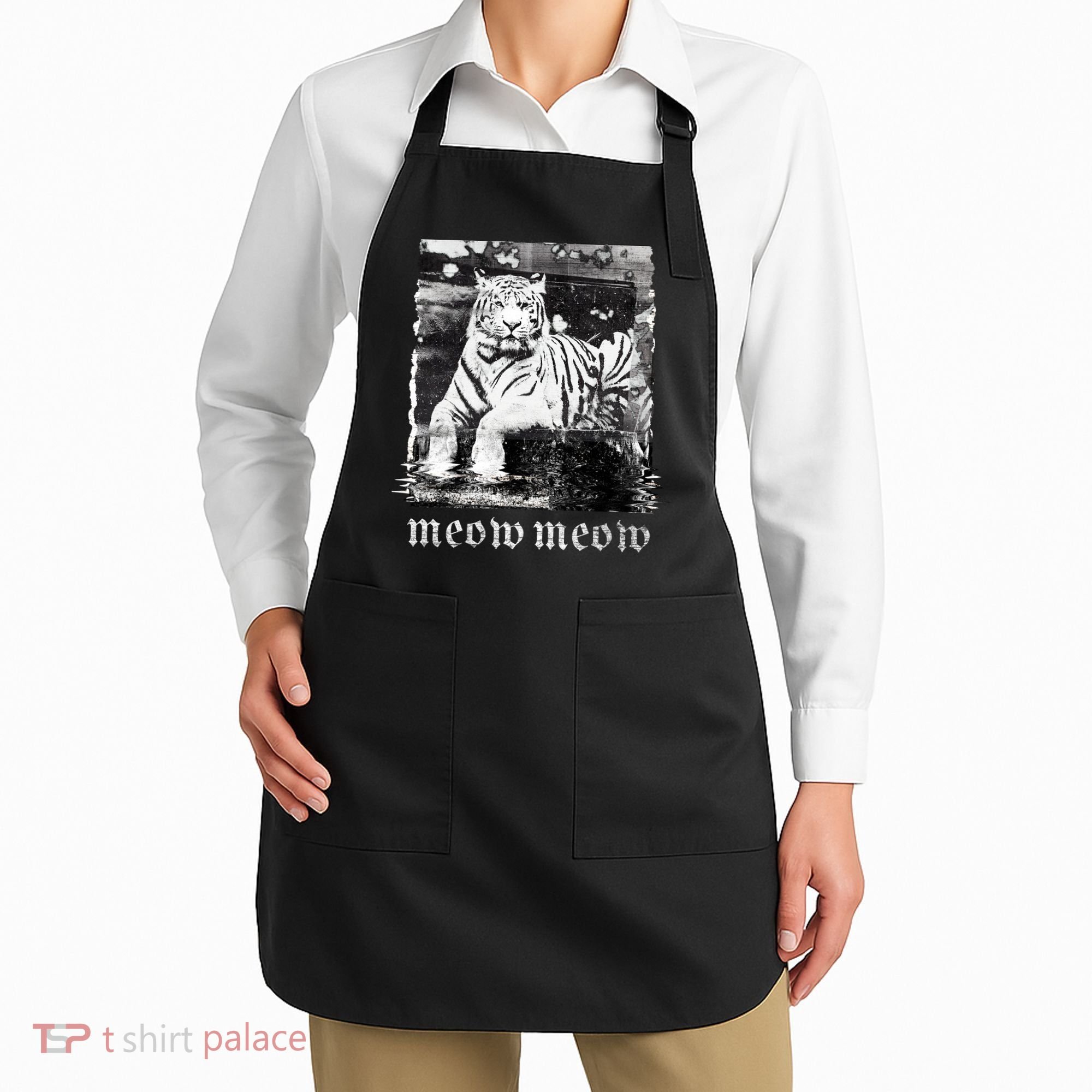 Meow Tiger Glitch Apron