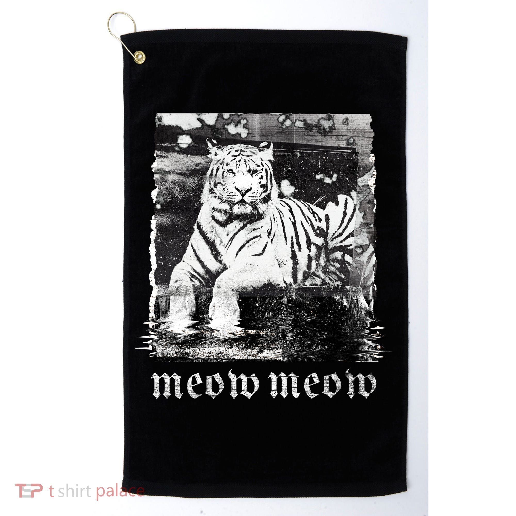 Meow Tiger Glitch Golf Towel
