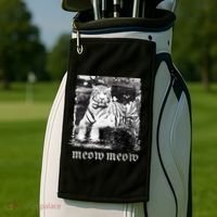 Meow Tiger Glitch Golf Towel thumb 2