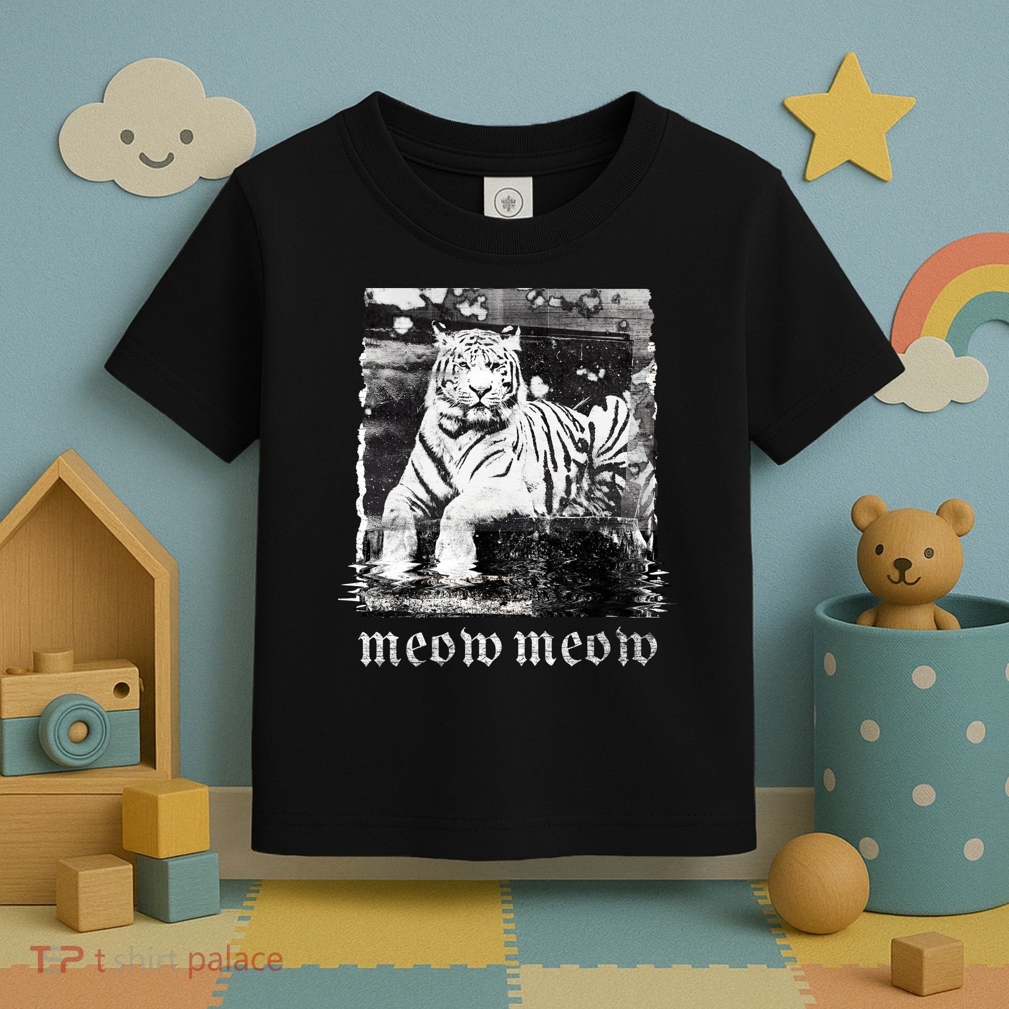 Meow Tiger Glitch Toddler T-Shirt