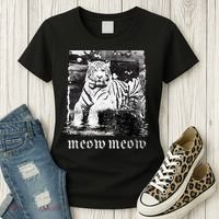 Meow Tiger Glitch Women's T-Shirt thumb 3