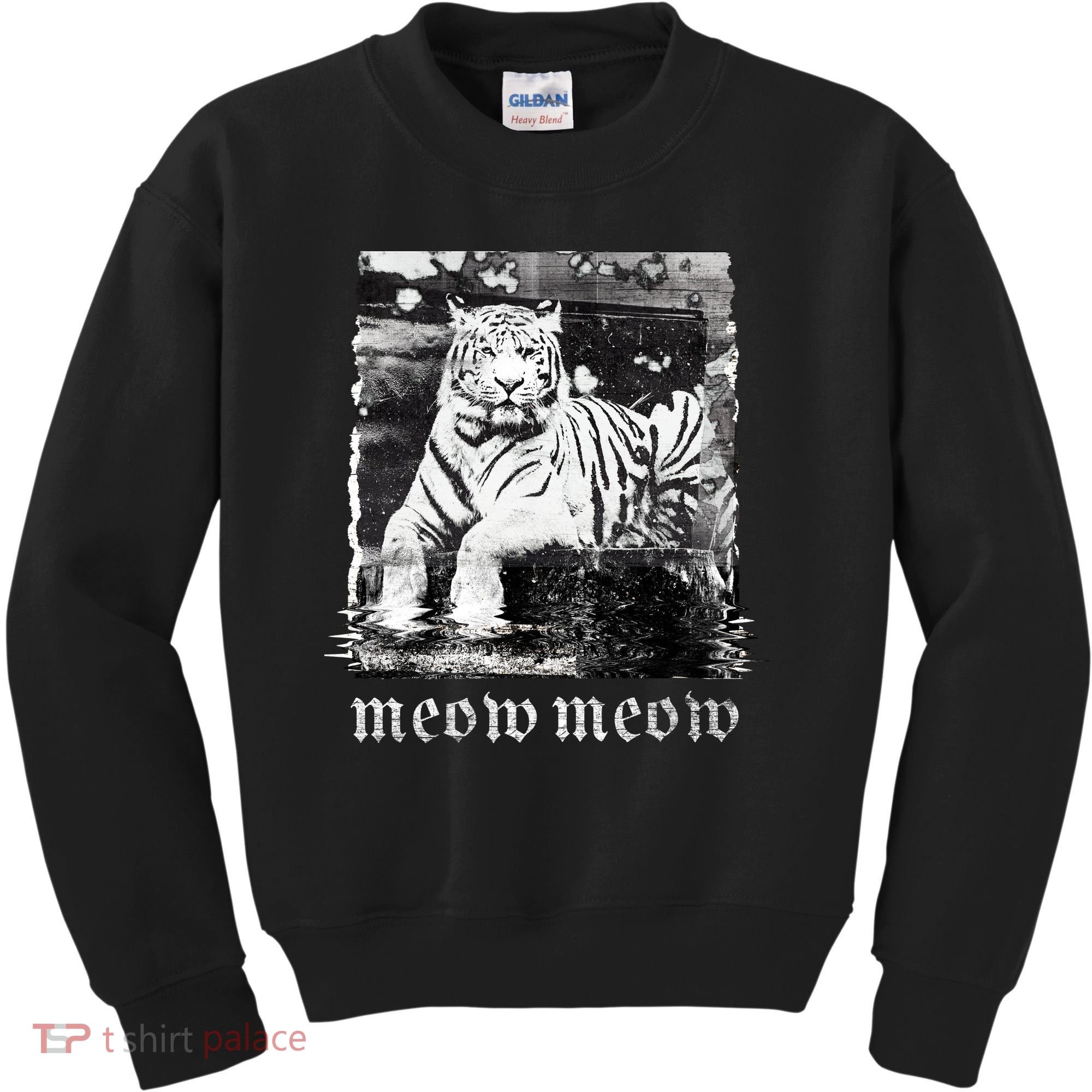 Meow Tiger Glitch Kids Sweatshirt
