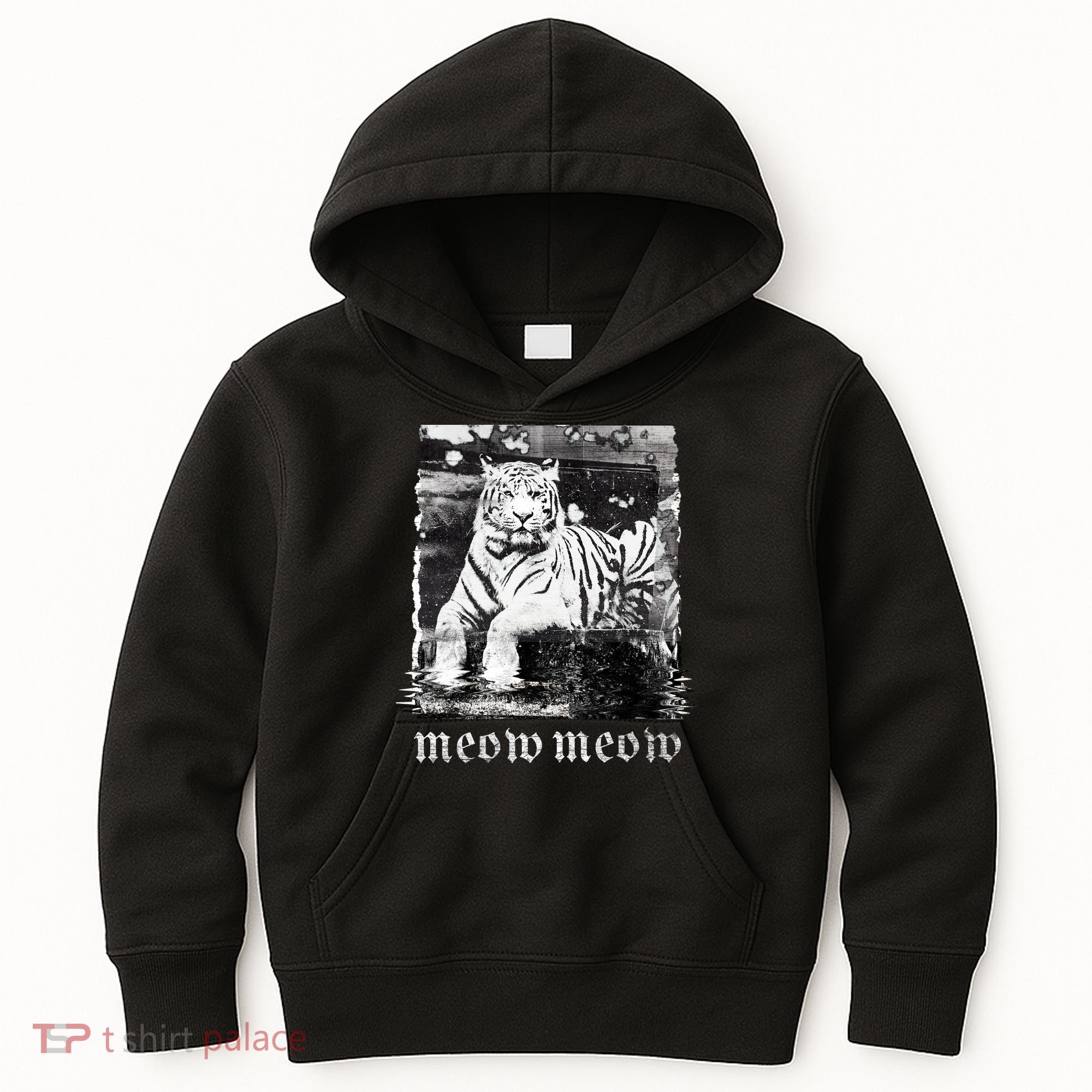 Meow Tiger Glitch Kids Hoodie