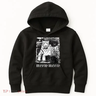 Meow Tiger Glitch Kids Hoodie