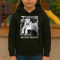 Meow Tiger Glitch Kids Hoodie thumb 3
