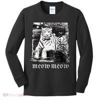 Meow Tiger Glitch Kids Long Sleeve Shirt thumb 0