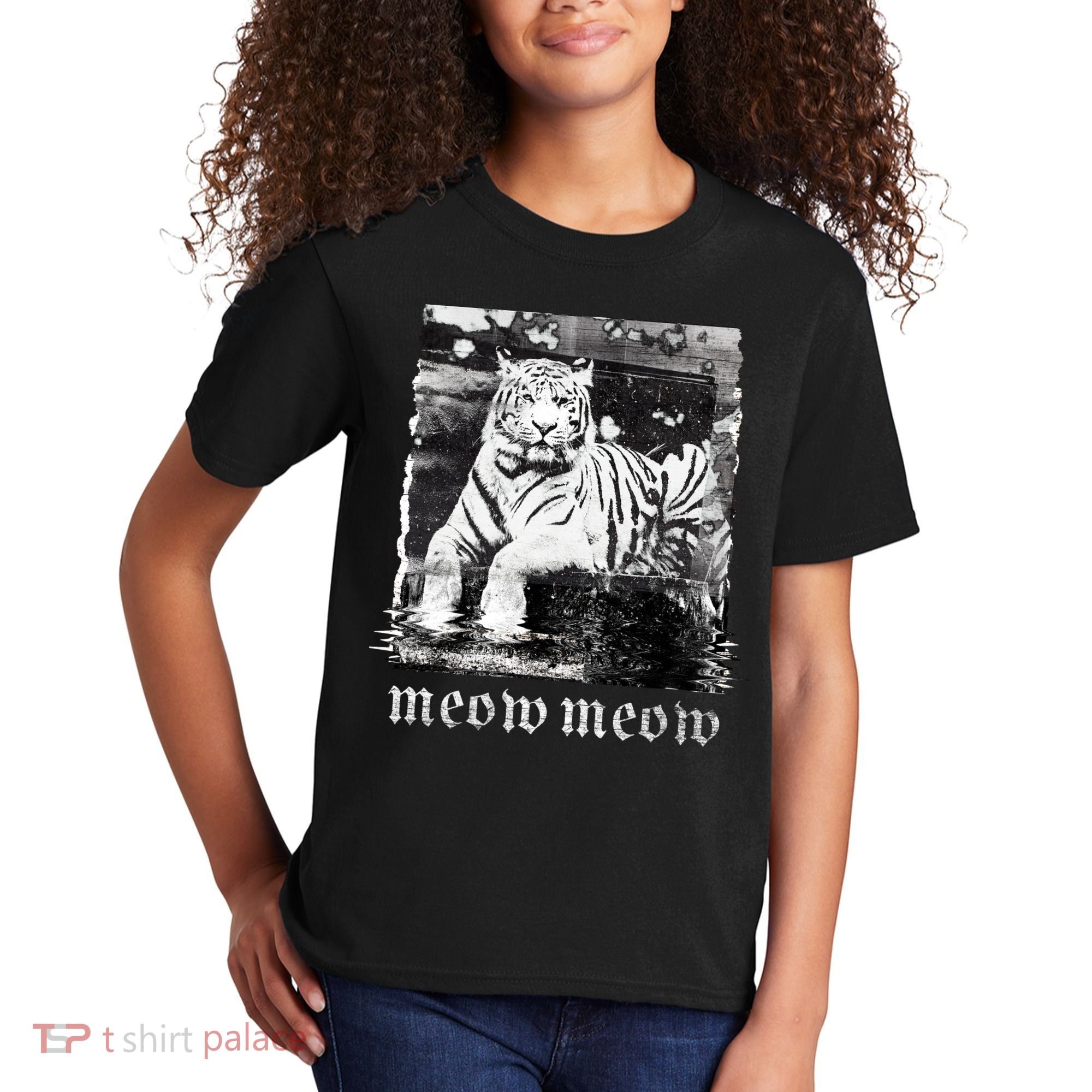 Meow Tiger Glitch Kids T-Shirt