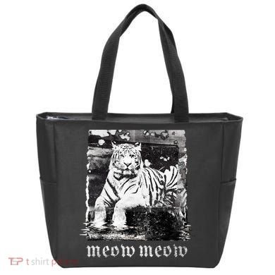 Meow Tiger Glitch Tote Bag
