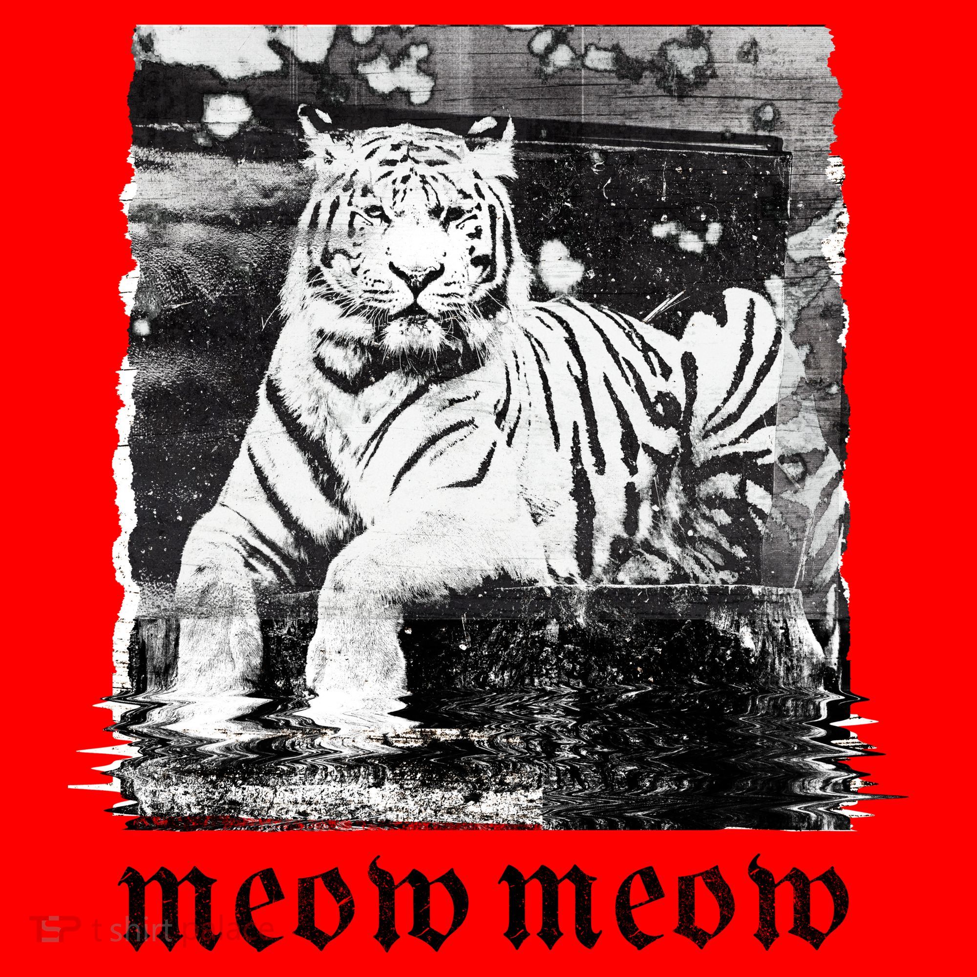Meow Tiger Glitch Santa Hat